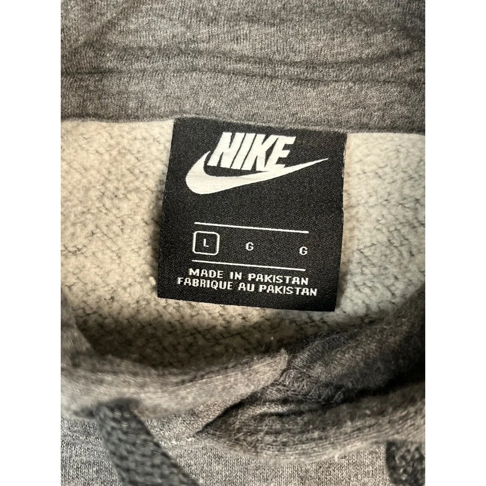 Nike Hoodie Charcoal Grey Pullover Sweatshirt Large Kangaroo Pocket‎ Cotton/poly